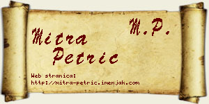 Mitra Petrić vizit kartica